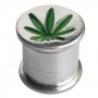 Alugrinder mit graviertem Hanfblatt 55mm