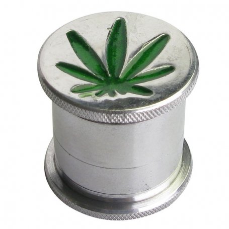 Alugrinder mit graviertem Hanfblatt 55mm